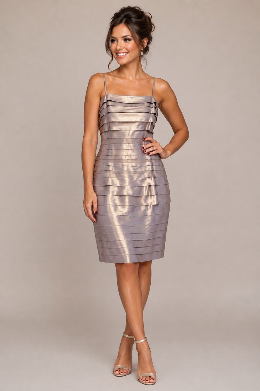 NWT Champagne Sparkly Connected Dawn Oliva Cocktail Dress - Size 10
